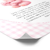 Pink Gingham Teddy Bear Neutral Baby Shower Poster (Hoek)