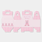 Pink Gingham Teddy Bedankdoosjes (Ongevouwen)