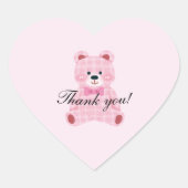 Pink Gingham Teddy Hart Sticker (Voorkant)