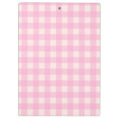 Pink Gingham Teddy Klembord (Achterkant)