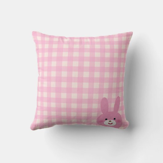 Pink Gingham Teddy Kussen (Achterkant)