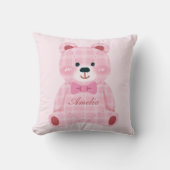 Pink Gingham Teddy Kussen (Voorkant)