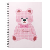 Pink Gingham Teddy Notitieboek (Voorkant)
