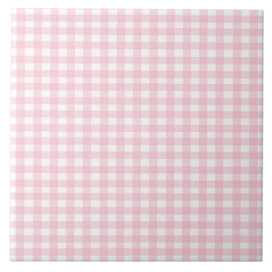 Pink Gingham Tegeltje (Voorkant)