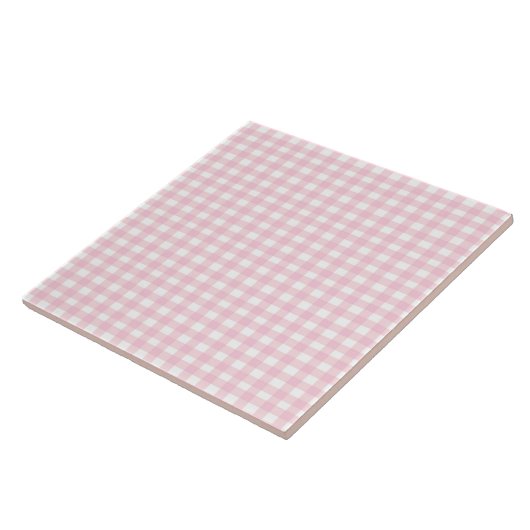 Pink Gingham Tegeltje (Zijkant)