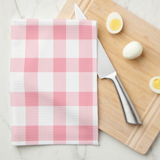 Pink Gingham Theedoek (Quarter Fold)