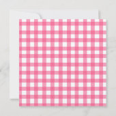 Pink Gingham verjaardagsfeestje uitnodiging (Achterkant)
