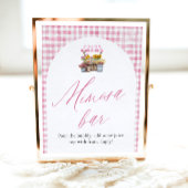 Pink Gingham vers van de markt Mimosa teken Poster