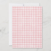 Pink Gingham Vind de gast die douche spel Kaart (Achterkant)