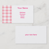 Pink Gingham Visitekaartje (Voorkant / Achterkant)