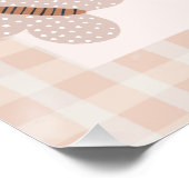 Pink Gingham Wildflower Verjaardag Welkom Teken Perfect Poster (Hoek)