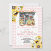 Pink Gingham Zonnebloemen Ze is van de markt Kaart (Voorkant)