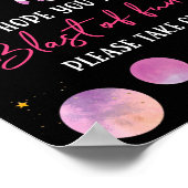 Pink Girl Astronaut Blast Fun Birthday Favor Poster (Hoek)