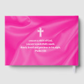Pink Girl Baby Baptism Christening Guest Book Gastenboek (Achterkant)