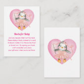 Pink Girl Baby shower Penguin Book Request Informatiekaartje (Voorkant / Achterkant)
