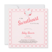Pink Girl Baby shower Sweetheart is onderweg