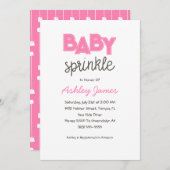 Pink Girl Baby Sprinkle Invitation Kaart (Voorkant / Achterkant)