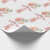 Pink Girl Ballerina Pattern Birthday Party Cadeaupapier (Hoek)