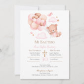 Pink Girl Baptism Invitation Kaart (Voorkant)