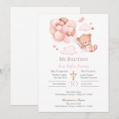 Pink Girl Baptism Invitation Kaart (Voorkant / Achterkant)