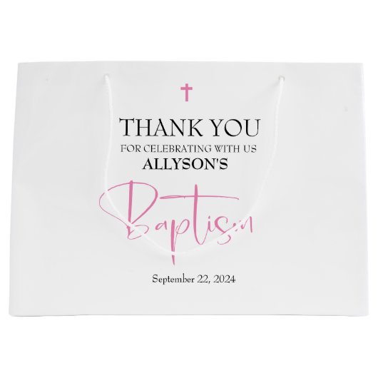 Pink Girl Baptisme Groot Cadeauzakje (Voorkant)