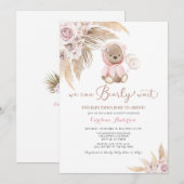 Pink Girl Boho Beer Baby shower Uitnodiging  (Voorkant / Achterkant)