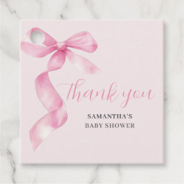 Pink Girl Bow Baby shower Bedankt Bedankjes Labels