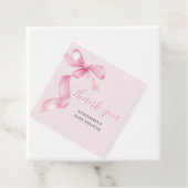 Pink Girl Bow Baby shower Bedankt Bedankjes Labels (In situ)