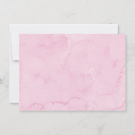 Pink Girl Cloud Stars Baby Sprinkle Bedankkaart (Achterkant)