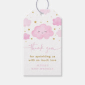 Pink Girl Cloud Stars Baby Sprinkle Cadeaulabel (Voorkant)