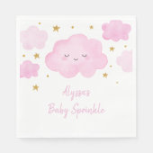 Pink Girl Cloud Stars Baby Sprinkle Servet (Voorkant)