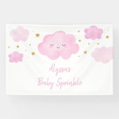 Pink Girl Cloud Stars Baby Sprinkle Spandoek (Horizontaal)