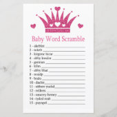 Pink Girl Crown Baby word scramble game (Voorkant)