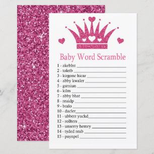 Pink Girl Crown Baby word scramble game