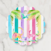 Pink Girl Dinosaur Favor Tag Bedankjes Labels (Achterkant)