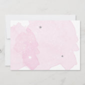 Pink Girl First Birthday Buitenspace Astronaut Kaart (Achterkant)