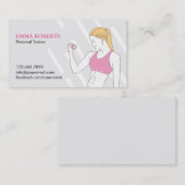 Pink Girl Fitness Personal Trainer Classy Plain Visitekaartje (Voorkant / Achterkant)
