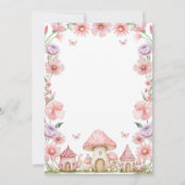 Pink Girl Floral Fairy First 1st Birthday Kaart (Achterkant)