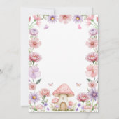 Pink Girl Floral Fairy First 1st Birthday Kaart (Achterkant)