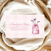 Pink Girl Golf Baby shower Boeken voor Baby Informatiekaartje