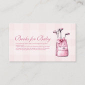 Pink Girl Golf Baby shower Boeken voor Baby Informatiekaartje (Voorkant)