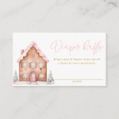 Pink Girl Kerstluier Raffle Ticket Informatiekaartje (Voorkant)