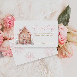 Pink Girl Kerstluier Raffle Ticket Informatiekaartje