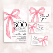 Pink Girl Little Boo Halloween Baby shower Kaart
