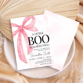 Pink Girl Little Boo Halloween Baby shower Kaart