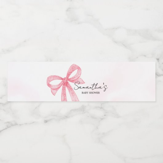 Pink Girl Little Boo Halloween Baby shower Waterfles Etiket (Enkel label)