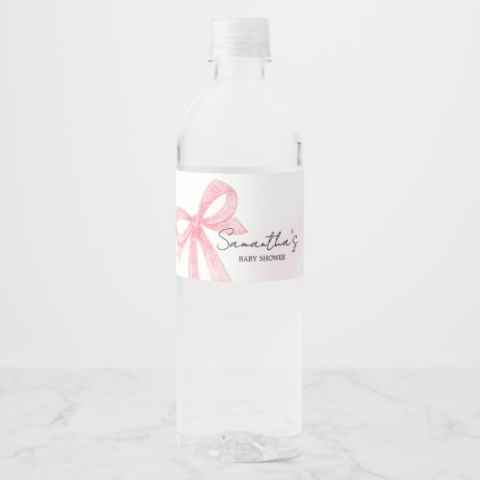 Pink Girl Little Boo Halloween Baby shower Waterfles Etiket (Voorkant)