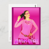 Pink Girl Mail Briefkaart (Voorkant / Achterkant)