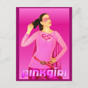 Pink Girl Mail Briefkaart