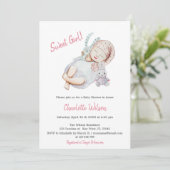 Pink Girl Newborn Baby shower-uitnodiging Save The Date (Staand voorkant)